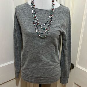 Vintage GAP Women's XS Grey Scoop Neck Long Sleeve T Shirt Light Sweatshirt